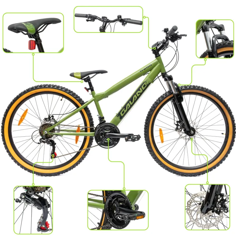 Rower Górski Młodzieżowy 26" MTB Tarcze 18 Biegów Shimano Odblaski Dzwonek