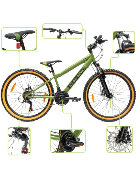 Rower Górski Młodzieżowy 26" MTB Tarcze 18 Biegów Shimano Odblaski Dzwonek