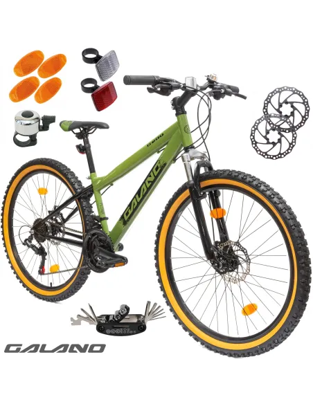 Rower Górski Młodzieżowy 26" MTB Tarcze 18 Biegów Shimano Odblaski Dzwonek