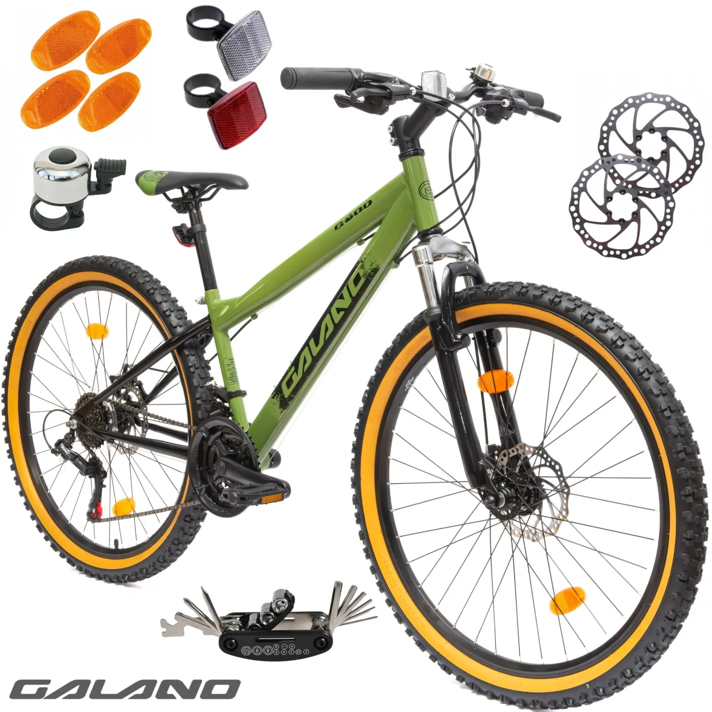 Rower Górski Młodzieżowy 26" MTB Tarcze 18 Biegów Shimano Odblaski Dzwonek
