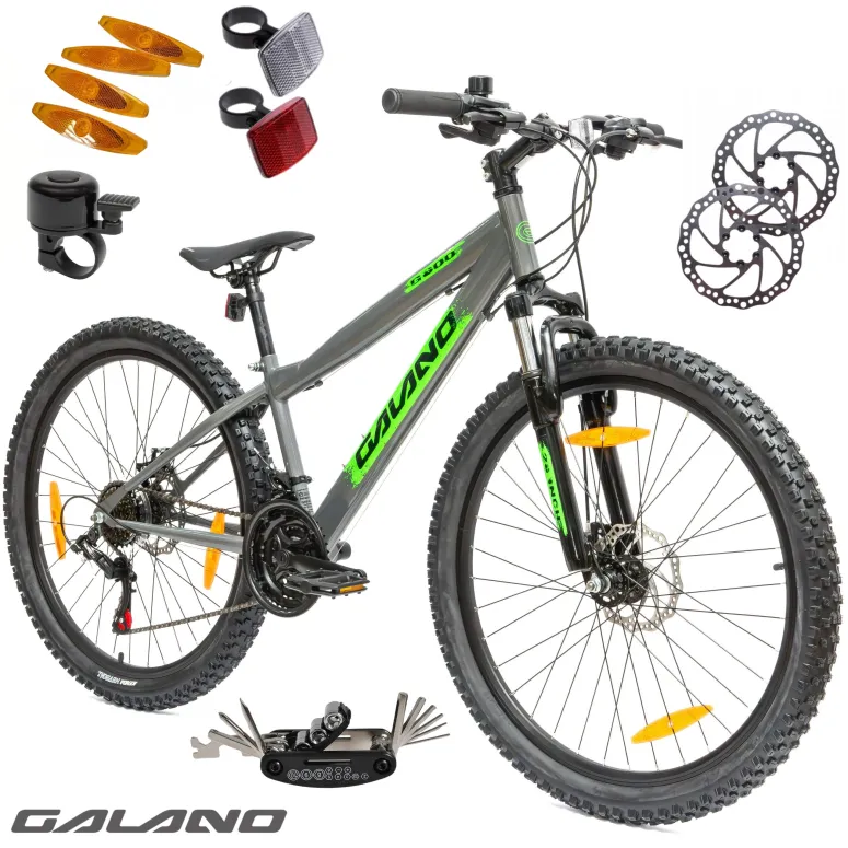 Rower Górski Młodzieżowy 26" MTB Tarcze 18 Biegów Shimano Odblaski Dzwonek