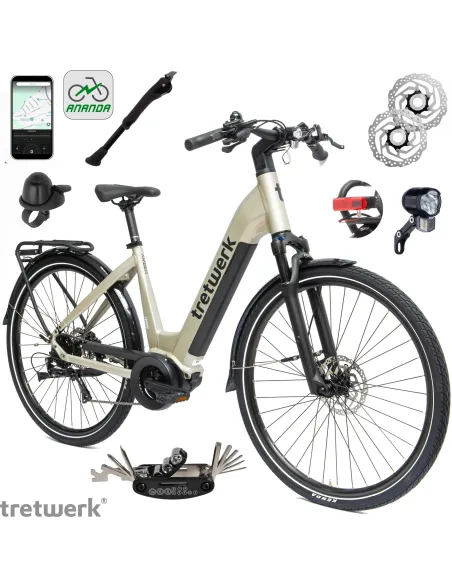 Rower Elektryczny Damski Miejski 28" SHIMANO 250 W LCD Aplikacja NFC 2025