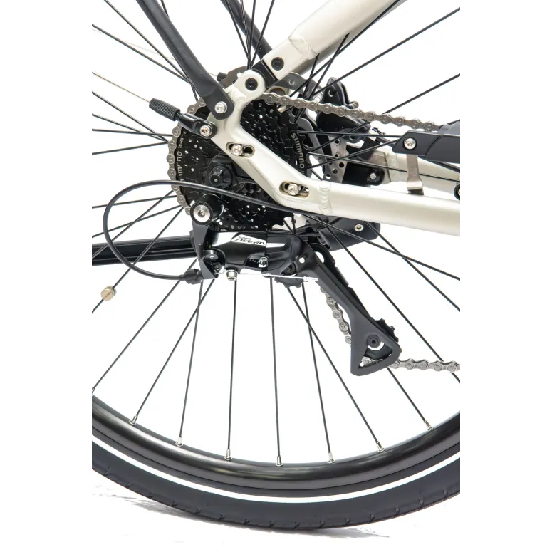 Rower Elektryczny Damski Miejski 28" SHIMANO 250 W LCD Aplikacja NFC 2025