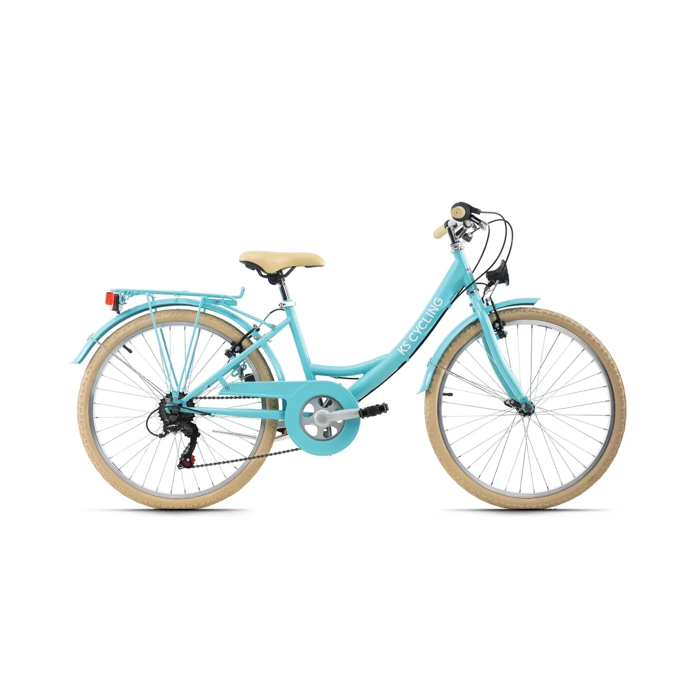 Rower Miejski 24 Bagażnik 6 Biegów Światła Dziewczęcy Młodzieżowy - 1