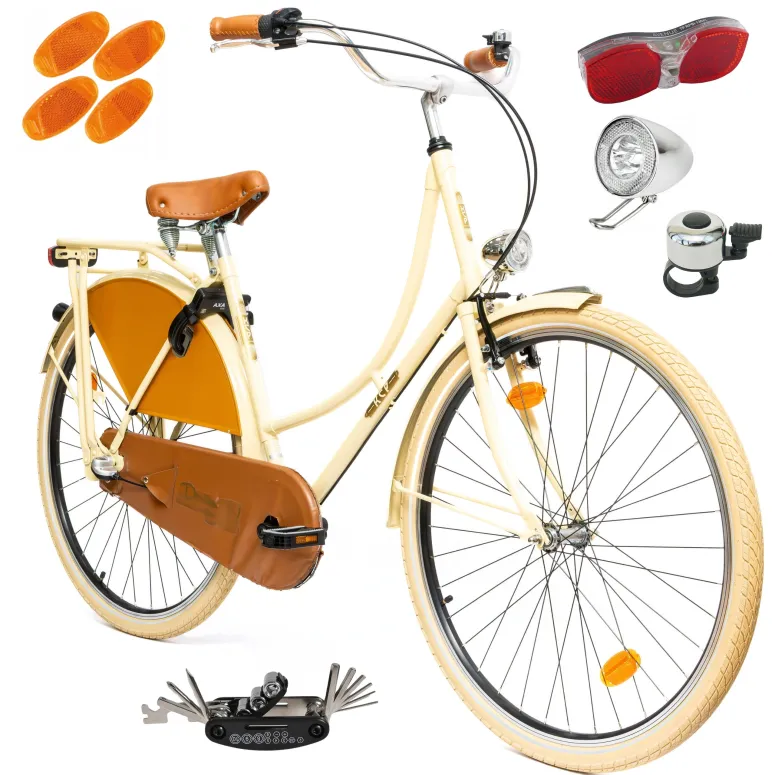 Rower Damski Miejski Koła 28" SHIMANO Nexus Oświetlenie Bagażnik Błotniki