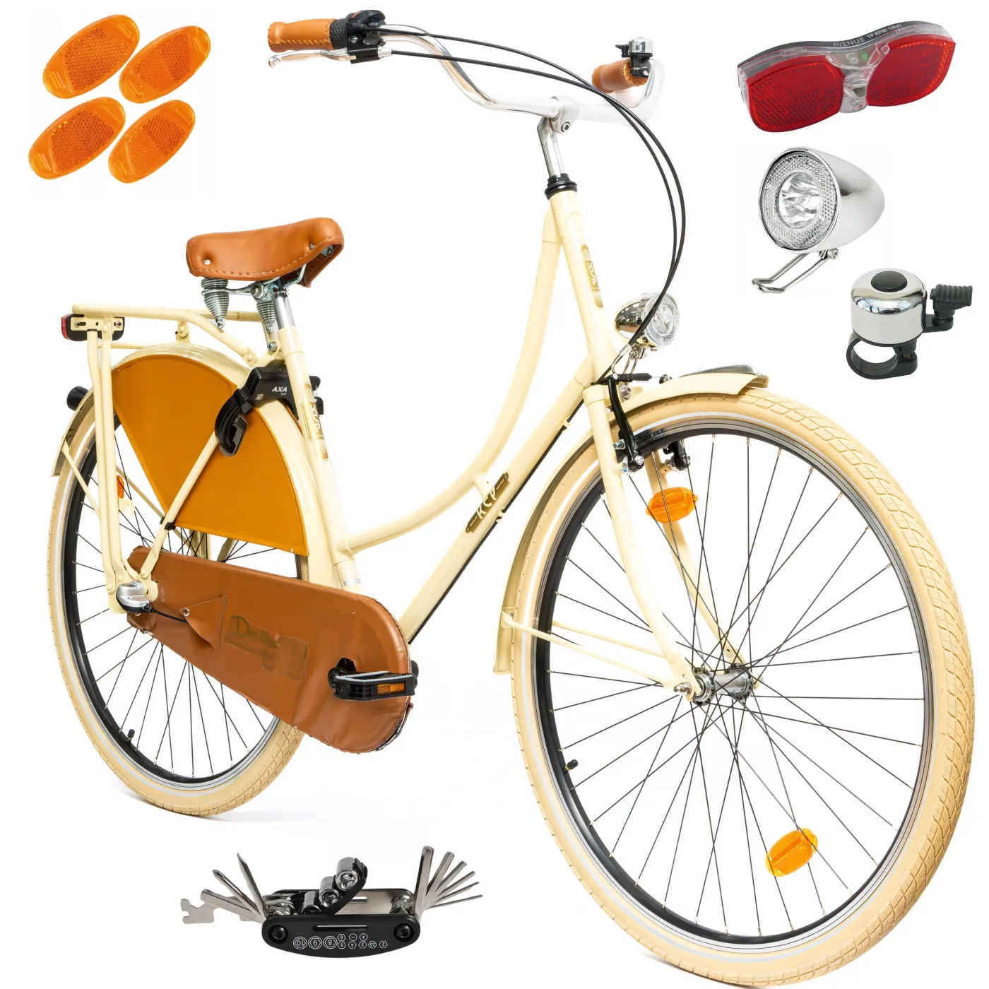 Rower Damski Miejski Koła 28" SHIMANO Nexus Oświetlenie Bagażnik Błotniki