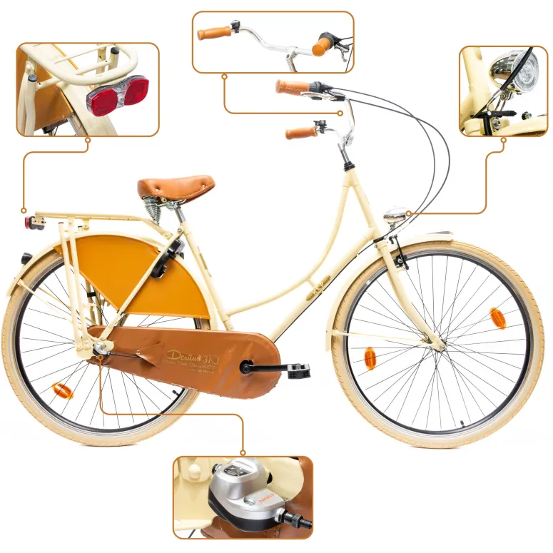 Rower Damski Miejski Koła 28" SHIMANO Nexus Oświetlenie Bagażnik Błotniki