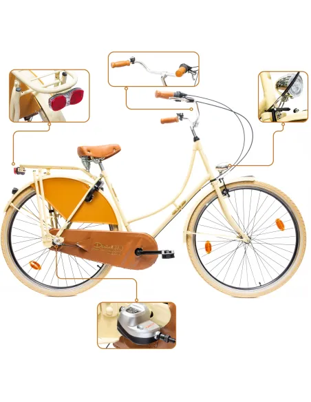 Rower Damski Miejski Koła 28" SHIMANO Nexus Oświetlenie Bagażnik Błotniki