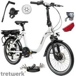 Rower Elektryczny Składany 20" Shimano Alu Amortyzacja Przód Oświetlenie