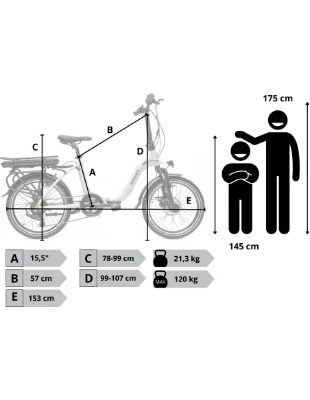 Rower Elektryczny Składany 20" Shimano Alu Amortyzacja Przód Oświetlenie