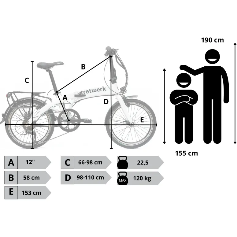 Rower Elektryczny Damski Męski Składany 20" SHIMANO LCD Składak 250 W Alu
