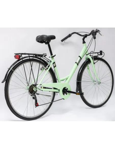 Rower Miejski Damski 28" Stal V-brake 6-biegów Revo Światła Dzwonek Stopka