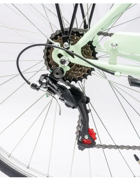 Rower Miejski Damski 28" Stal V-brake 6-biegów Revo Światła Dzwonek Stopka