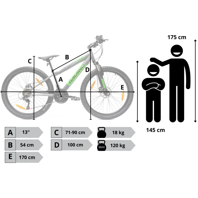 Rower Górski Młodzieżowy 26" MTB Tarcze 18 Biegów Shimano Odblaski Dzwonek
