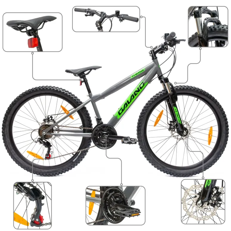 Rower Górski Młodzieżowy 26" MTB Tarcze 18 Biegów Shimano Odblaski Dzwonek