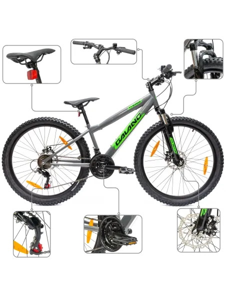 Rower Górski Młodzieżowy 26" MTB Tarcze 18 Biegów Shimano Odblaski Dzwonek