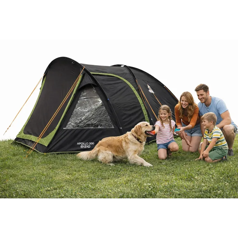 Namiot Turystyczny 5-Osobowy Vango Apollo Black 500 Wodoodporny Kopułowy