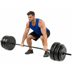 Sztanga Gryf z Obciążeniem 45kg (100lb) Winyl Hantle Siłownia Domowa 5FT