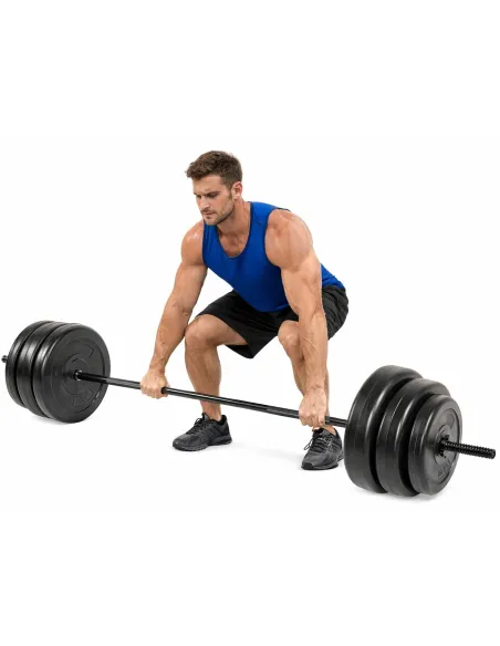 Sztanga Gryf z Obciążeniem 45kg (100lb) Winyl Hantle Siłownia Domowa 5FT