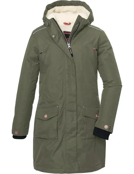 Kurtka Dziewczęca Płaszcz Killtec Odpinany Kaptur Ciemnooliwkowa r. US 12