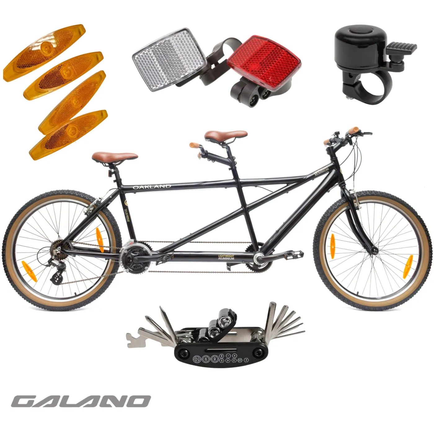 Rower Tandem Męski Damski Miejski Trekkingowy 26" SHIMANO Aluminium Dzwonek