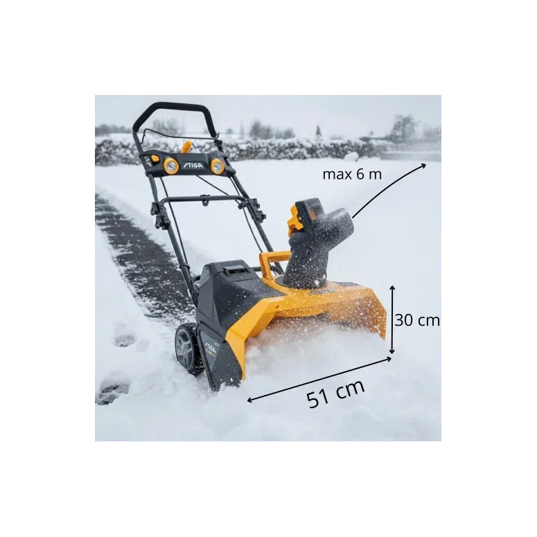 Odśnieżarka Akumulatorowa STIGA ST 4851 AE 51cm Wyrzut 6m 180° Lampy LED