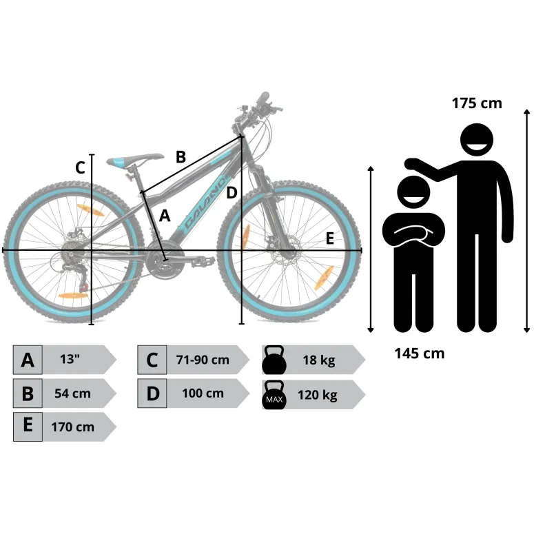 Rower Górski Młodzieżowy 26" MTB Tarcze 18 Biegów Shimano Odblaski Dzwonek