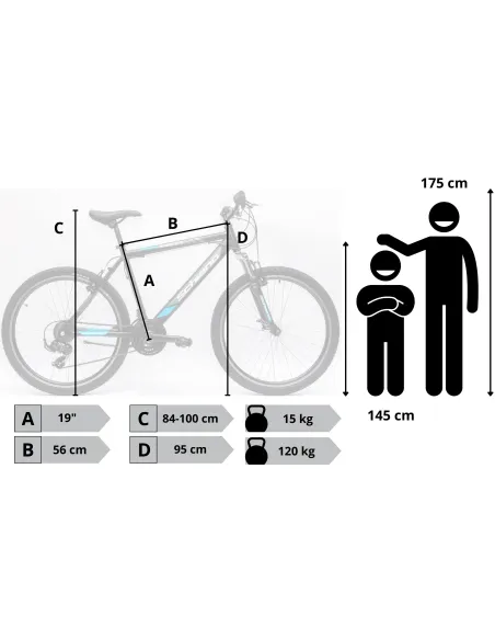 Rower Męski Górski MTB Koła 26" Aluminium Amortyzacja Stopka Góral Hardtail