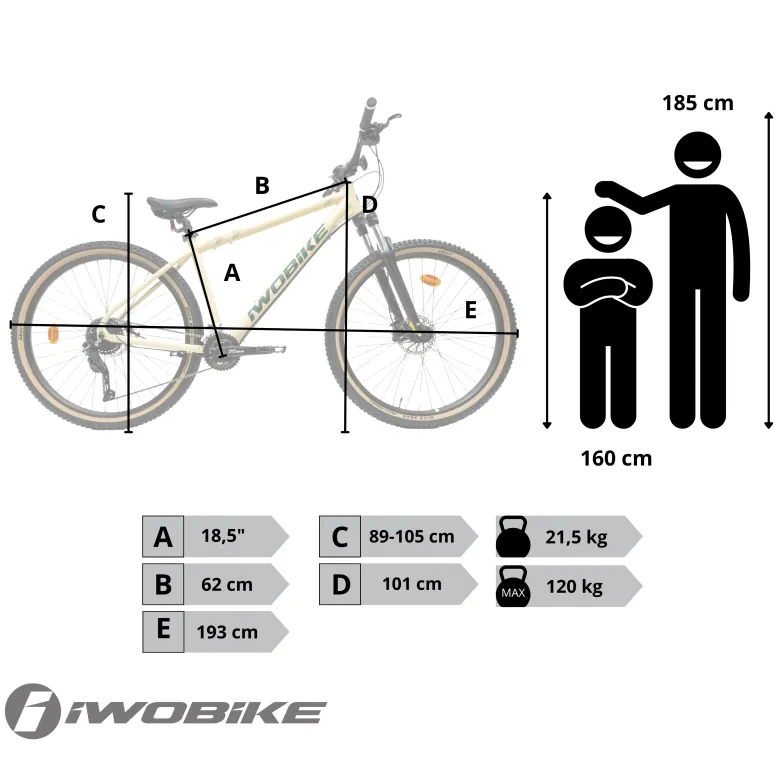 Rower Męski Górski 29" Aluminium Amortyzacja Shimano Cues MTB IWOBIKE 2025