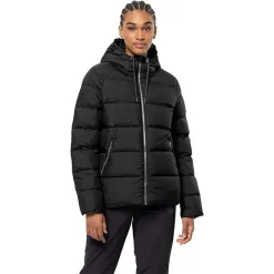 Damska Kurtka Zimowa Jack Wolfskin 1204912 Puchowa Czarna Kaptur Rozmiar M