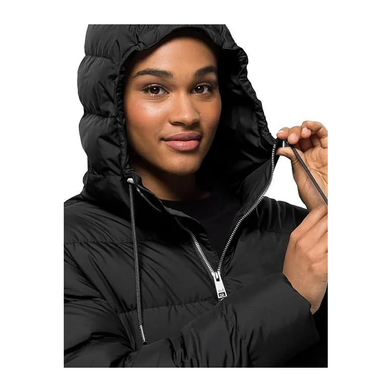 Damska Kurtka Zimowa Jack Wolfskin 1204912 Puchowa Czarna Kaptur Rozmiar M