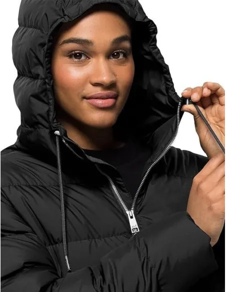 Damska Kurtka Zimowa Jack Wolfskin 1204912 Puchowa Czarna Kaptur Rozmiar M