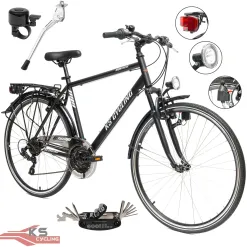 Męski Rower Trekkingowy 28 Turystyczny Amortyzacja Przedni Widelec Stalowy