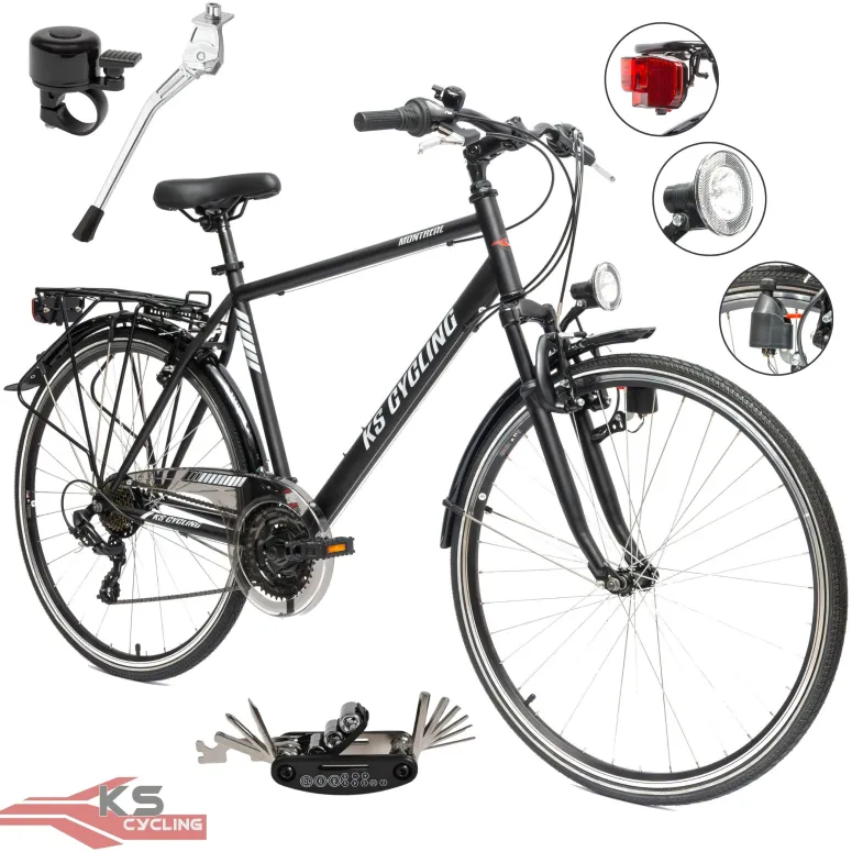 Męski Rower Trekkingowy 28 Turystyczny Amortyzacja Przedni Widelec Stalowy