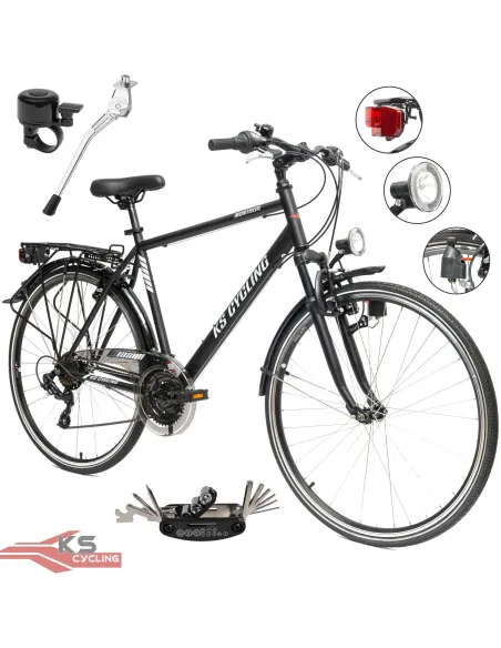 Męski Rower Trekkingowy 28 Turystyczny Amortyzacja Przedni Widelec Stalowy