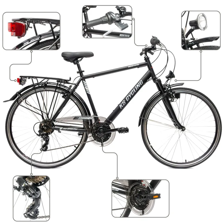 Męski Rower Trekkingowy 28 Turystyczny Amortyzacja Przedni Widelec Stalowy