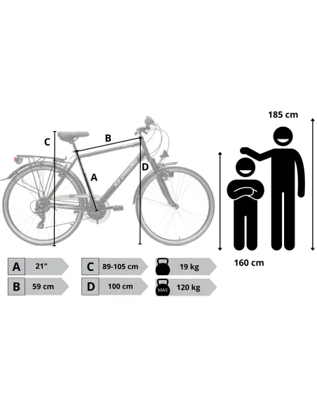 Męski Rower Trekkingowy 28 Turystyczny Amortyzacja Przedni Widelec Stalowy