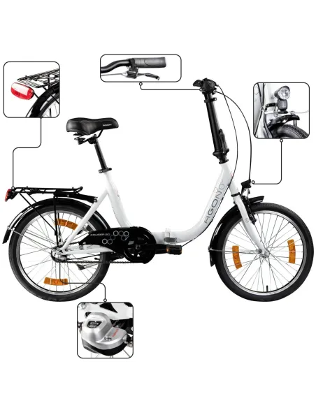 Rower Damski Męski Składany 20" SHIMANO Nexus Miejski Składak Oświetlenie