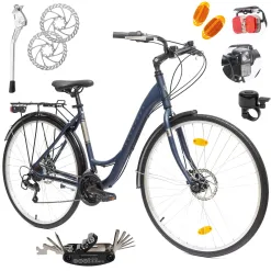 Rower Damski Miejski 28" SHIMANO Aluminium Tarcze Bagażnik Błotniki Stopka