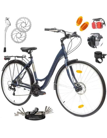 Rower Damski Miejski 28" SHIMANO Aluminium Tarcze Bagażnik Błotniki Stopka