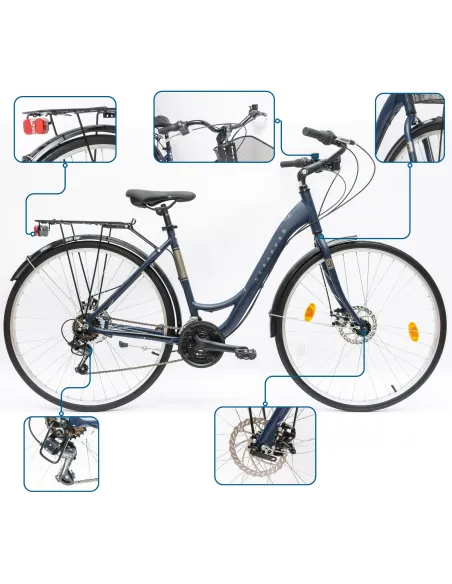 Rower Damski Miejski 28" SHIMANO Aluminium Tarcze Bagażnik Błotniki Stopka