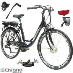 Elektryczny Rower Miejski 26 Damski Wspomaganie ALU Damka 7 Biegów Błotniki