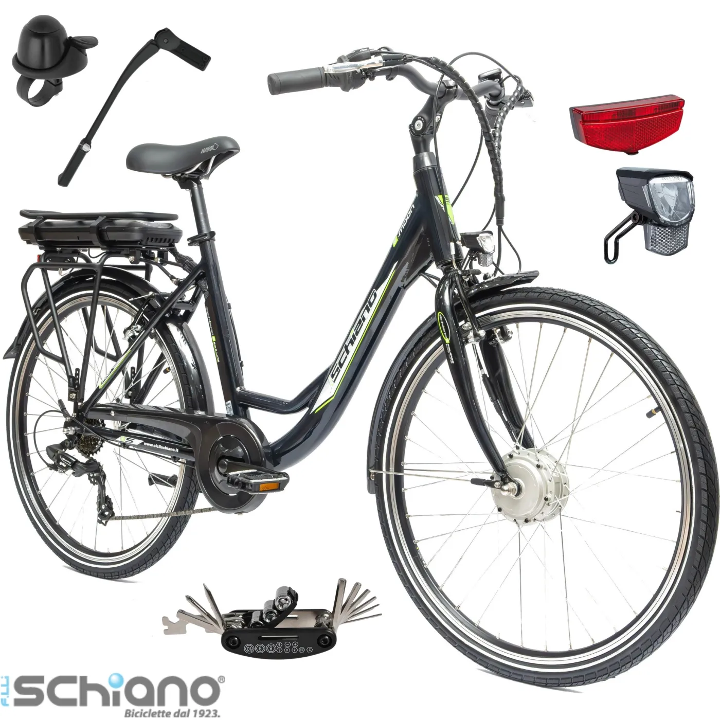 Elektryczny Rower Miejski 26 Damski Wspomaganie ALU Damka 7 Biegów Błotniki