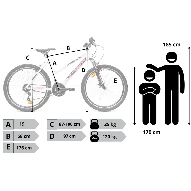 Rower Damski Dziewczęcy MTB 26" Górski Power + Stopka Odblaski