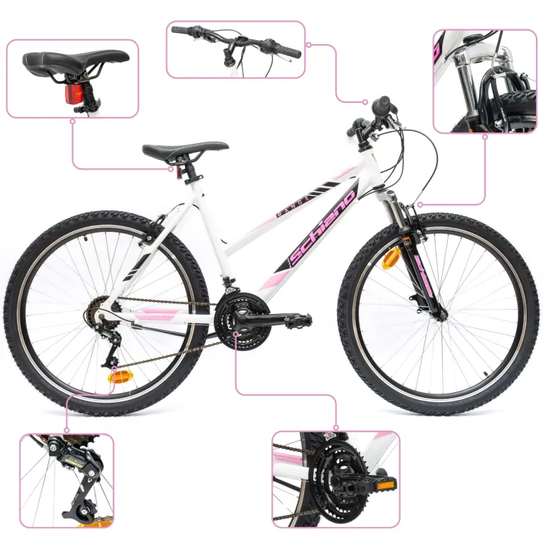 Rower Damski Dziewczęcy MTB 26" Górski Power + Stopka Odblaski