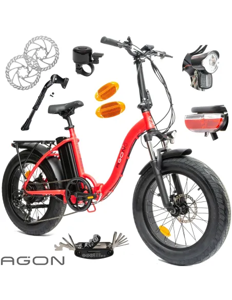 Rower Elektryczny Damski Męski Składany FATBIKE 20x4.0" ALU Shimano Światła