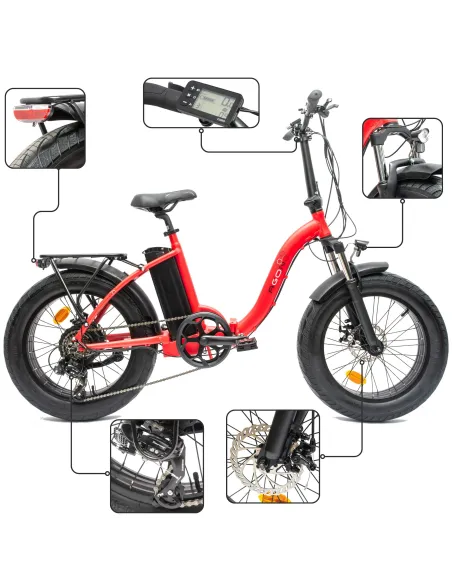 Rower Elektryczny Damski Męski Składany FATBIKE 20x4.0" ALU Shimano Światła