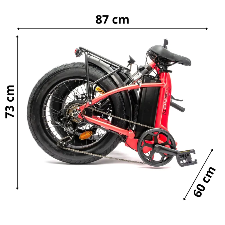 Rower Elektryczny Damski Męski Składany FATBIKE 20x4.0" ALU Shimano Światła