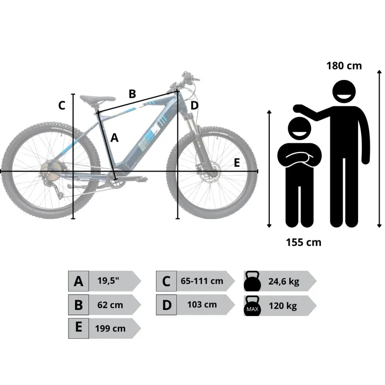 Rower Elektryczny Męski Damski Górski 27,5" MTB SHIMANO Deore LCD Aplikacja