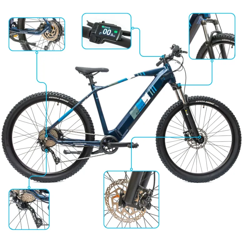 Rower Elektryczny Męski Damski Górski 27,5" MTB SHIMANO Deore LCD Aplikacja